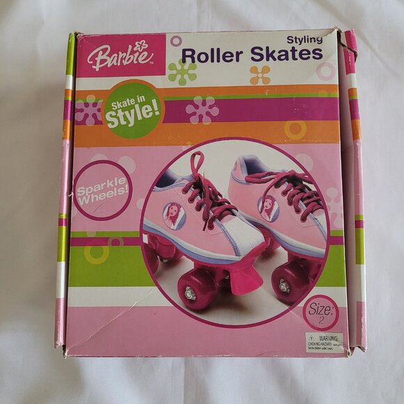 Vtg Barbie Sparkle Wheels Roller Skates Youth SZ 2 - Picture 10 of 15